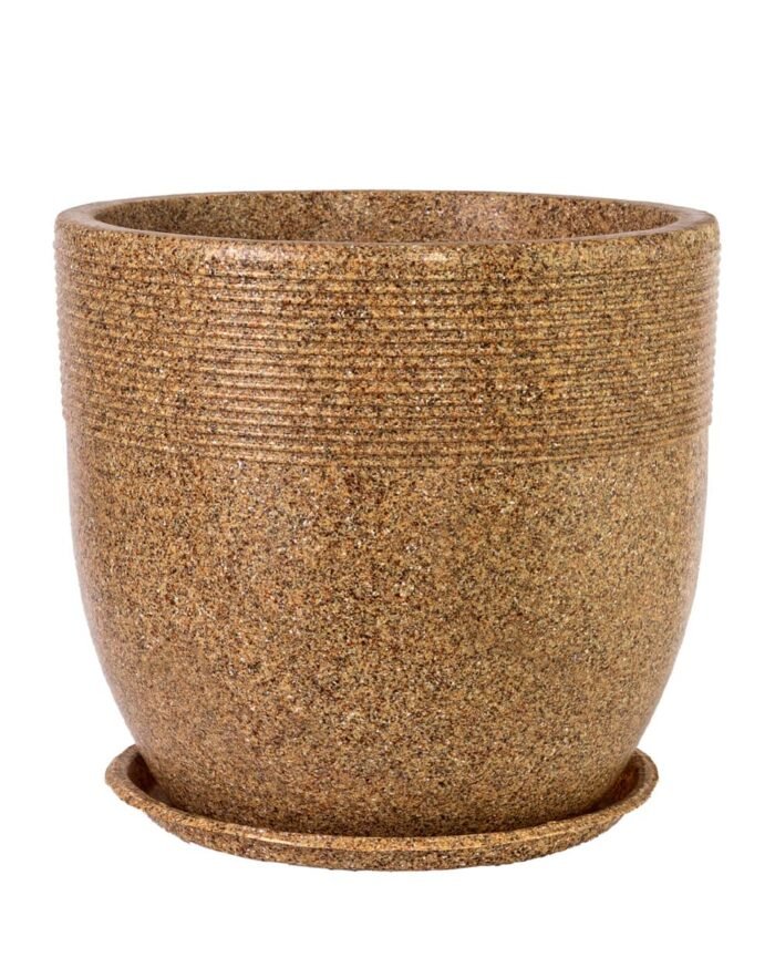 Galaxy Series Ribbed Stone-Finish Floor Pot - Image 6