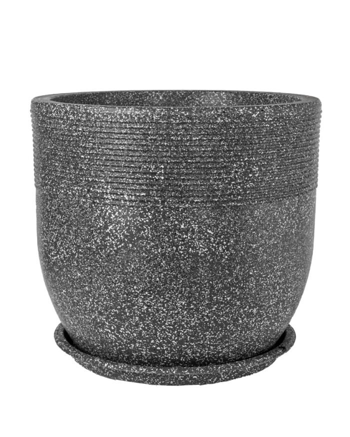 Galaxy Series Ribbed Stone-Finish Floor Pot - Image 10