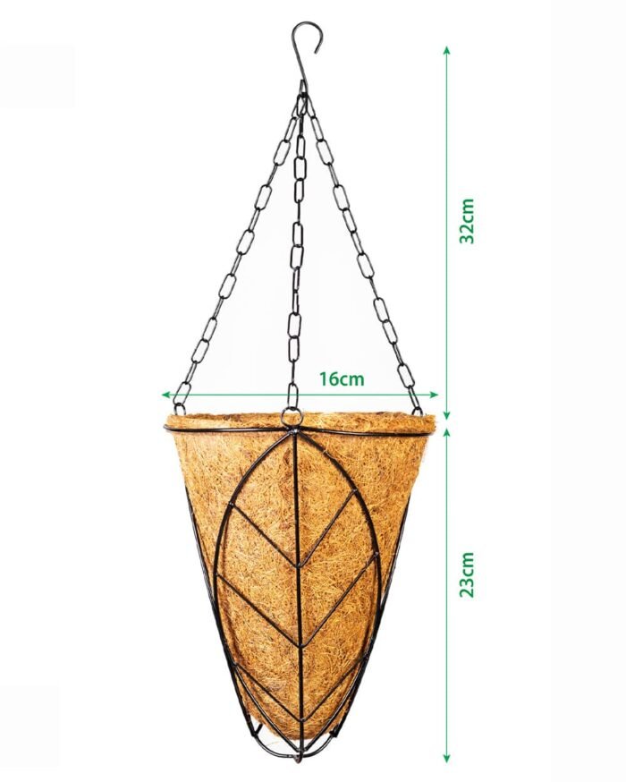 5-Inch V-Shape Coco Hanging Planter - Image 9