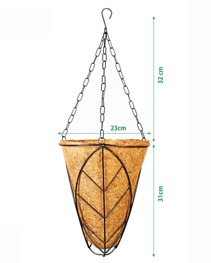 5-Inch V-Shape Coco Hanging Planter - Image 5