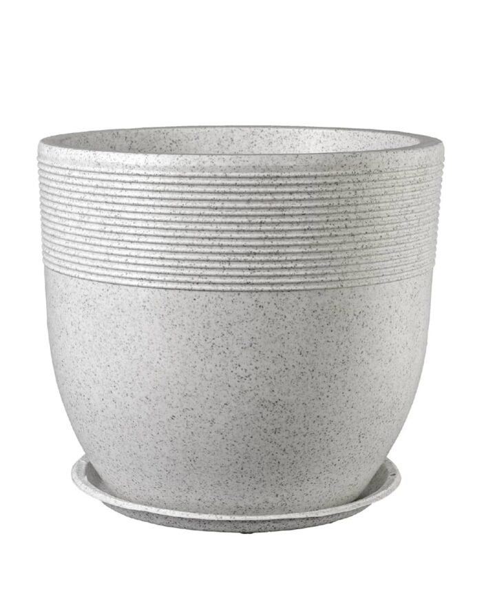 Galaxy Series Ribbed Stone-Finish Floor Pot - Image 3