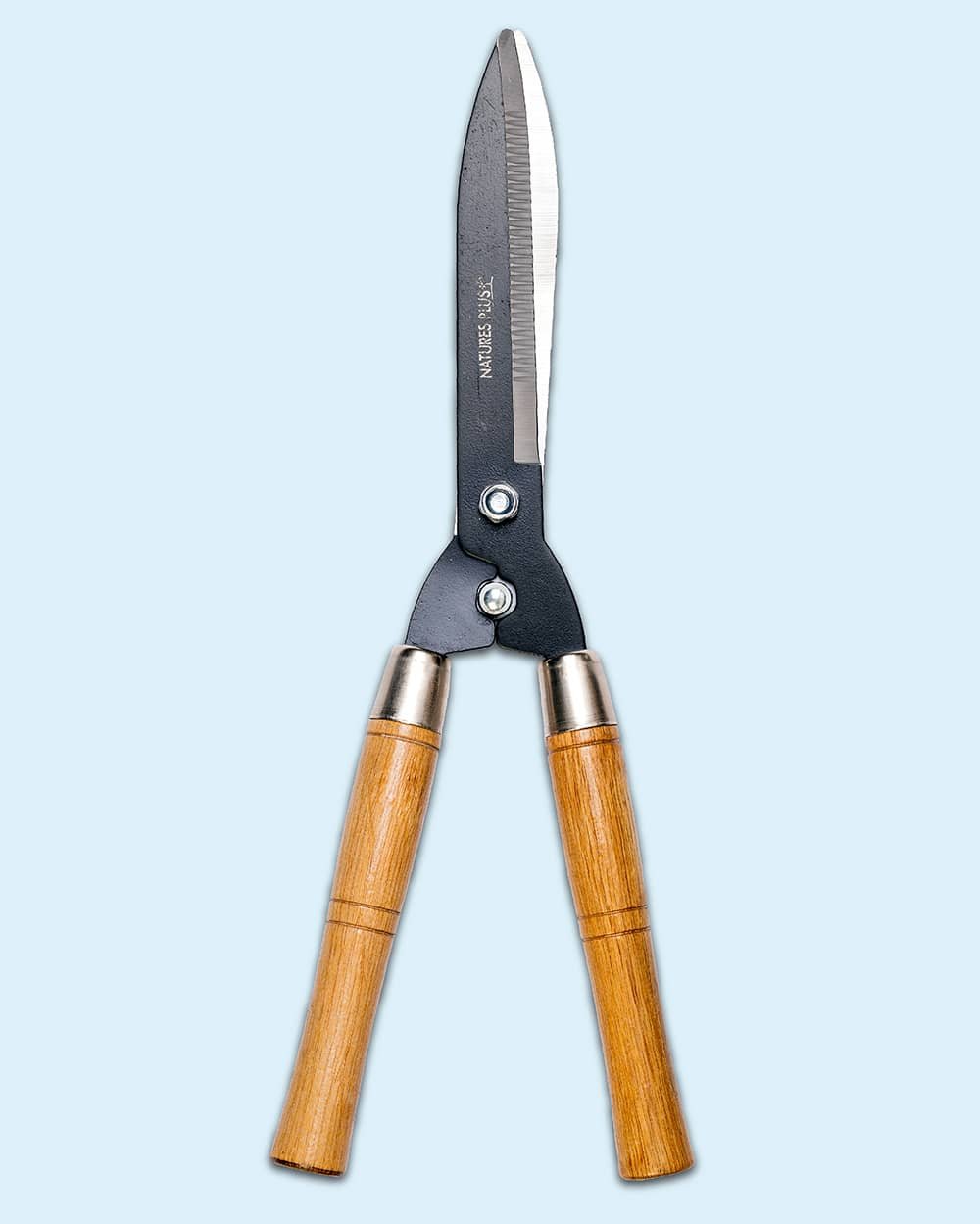Hedge Shear - Wooden - info-01 Traditional Garden Shear – Wood Handle - Image 1
